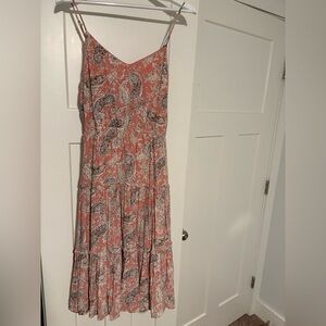 Paisley Print Pink Maxi Dress